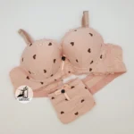 ست سوتین و شورت دخترانه اسفنجی فنردار طرح قلبی - Image 5