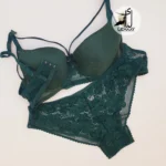 ست شورت و سوتین اسفنجی دانتل فنر دار  کاپ B