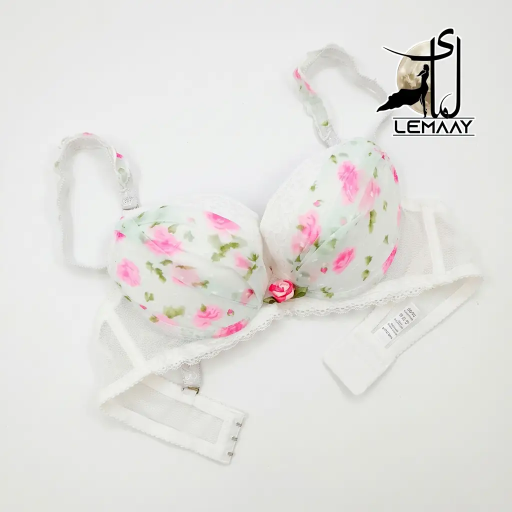 ست-شورت-و-سوتین-توری-اسفنجی-فنردار-سفید-گل-دار-(عروس)-www.lemaay.com-2 ست شورت و سوتین توری اسفنجی فنردار سفید گل دار (عروس) - تصویر 1