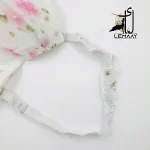 ست شورت و سوتین توری  اسفنجی فنردار  سفید گل دار (عروس) - تصویر 3